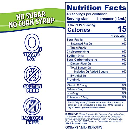 Splenda Sugar Free Low Calorie Single Serve Coffee Creamer Cups,