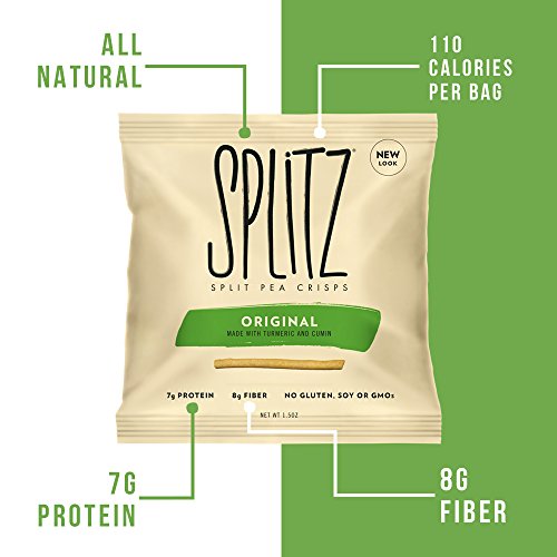 Splitz Original Crunchy Split Pea Crisp Snacks 1.5Oz 16 Pack N