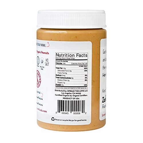 Spread The Love Naked Organic Peanut Butter, 16 Ounce Organic,