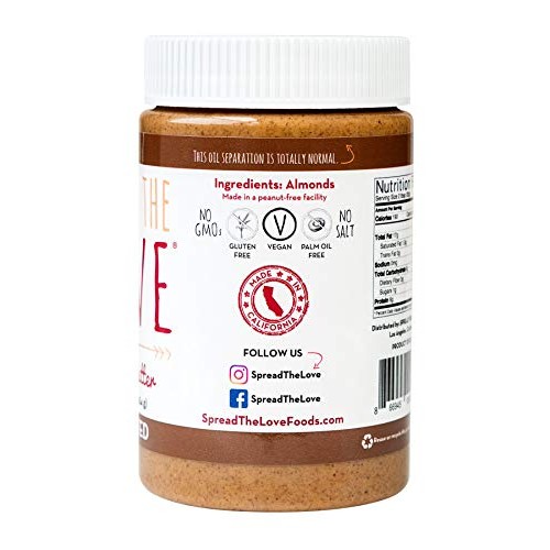 Spread The Love Unsalted Almond Butter, 16 Ounce All Natural, V