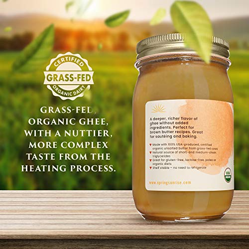 Spring Sunrise Brown Butter Ghee - 16 Fl Oz - Grass Fed Butter -