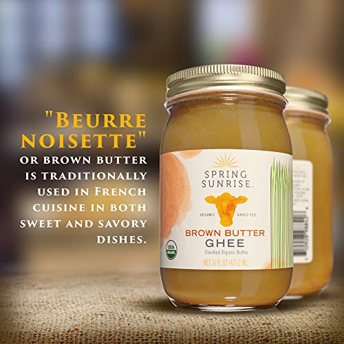 Spring Sunrise Brown Butter Ghee - 16 Fl Oz - Grass Fed Butter -