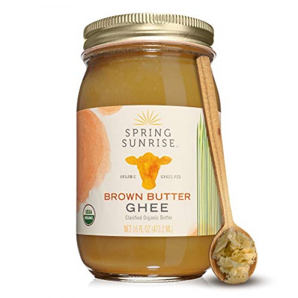 Spring Sunrise Brown Butter Ghee - 16 Fl Oz - Grass Fed Butter -...
