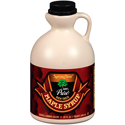 Spring Tree 100% Pure Maple Syrup, Grade A Amber Color, 32 Ounce