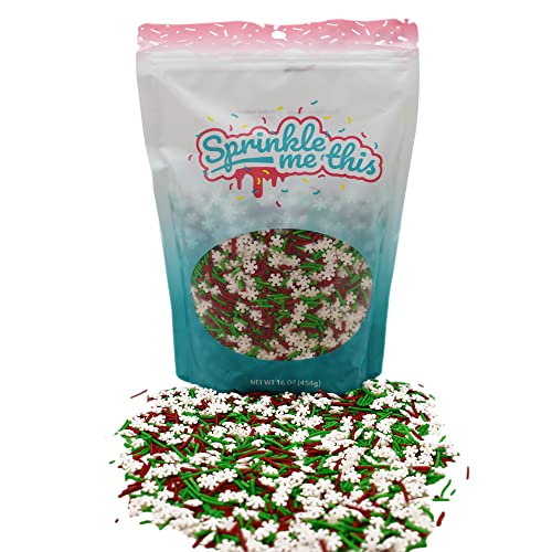 Jimmies and Snowflakes - 1 LB Resealable Stand Up Candy Bag - Co...