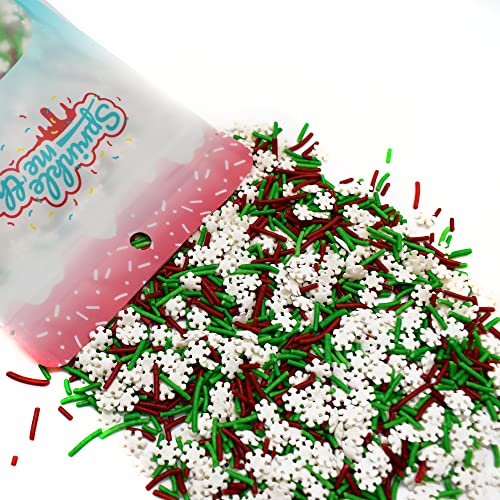 Jimmies and Snowflakes - 1 LB Resealable Stand Up Candy Bag - Co...