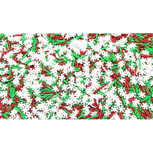 Jimmies and Snowflakes - 1 LB Resealable Stand Up Candy Bag - Co...