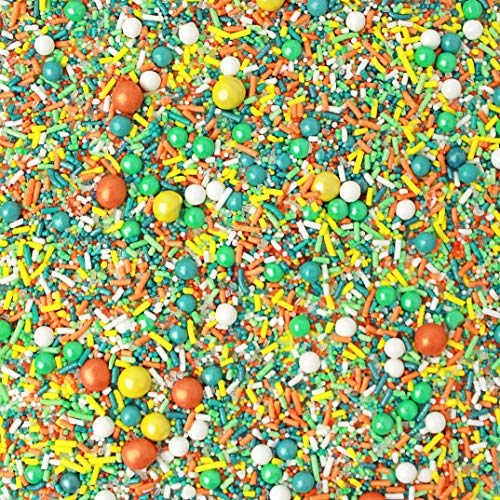Green Tea Sprinkles Mix | Pastel | Yellow| Orange And Teal | Min