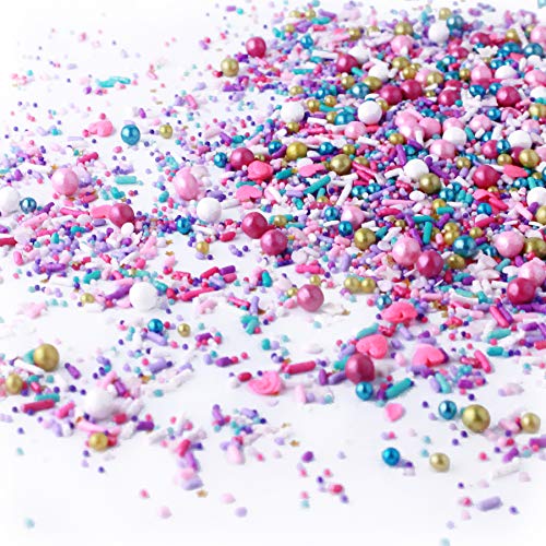 Hey Sugar! Sprinkles Mix | Pastel | Aqua | Pink And Purple |Whit