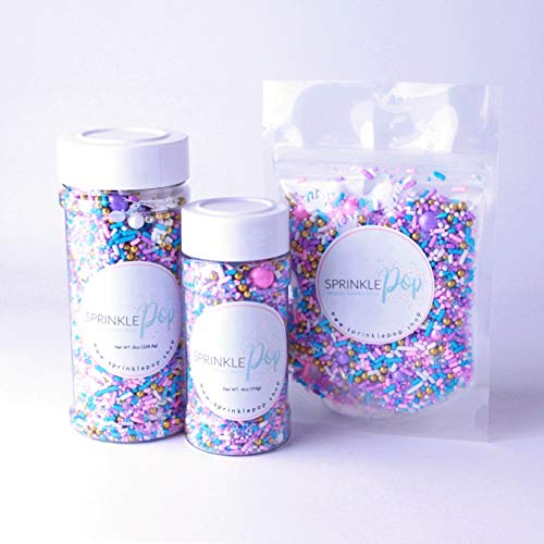 Unicorn Sprinkles Mix | Pastel | Pink Purple And Blue | Silver |