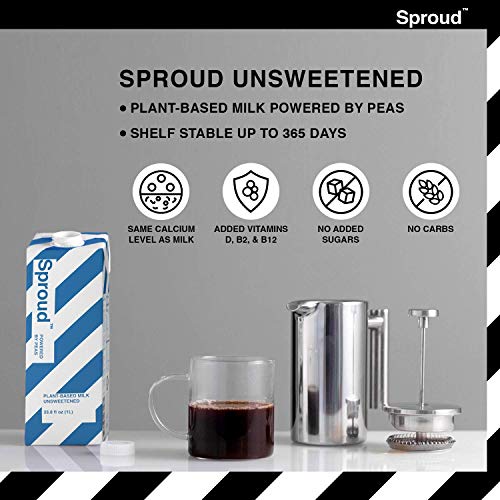 Sproud Vegan Pea Protein Milk - Unsweetened - 1 Liter Pack Of 6