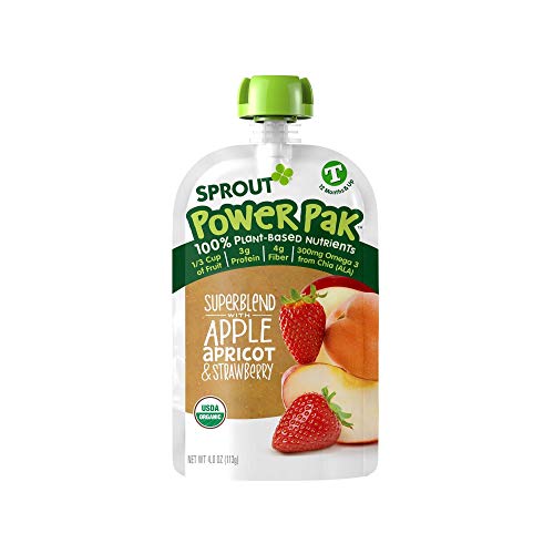 Sprout Organic Puree Pouches, Apple Apricot Strawberry, 4.22 Oun