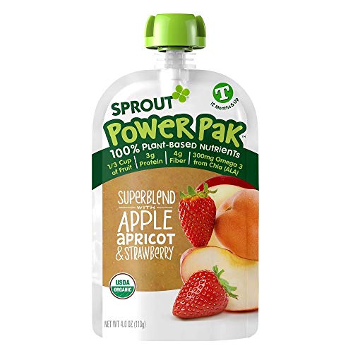 Sprout Organic Puree Pouches, Apple Apricot Strawberry, 4.22 Oun