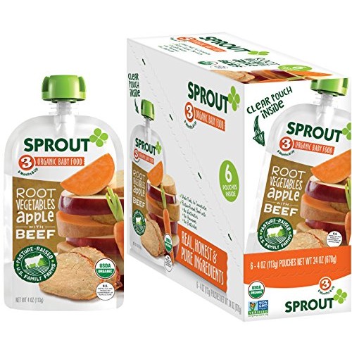 Sprout Organic Stage 3 Baby Food Pouches, Root Vegetables Apple