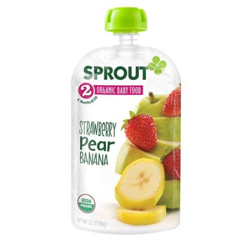 Sprout Organic Baby Food, Stage 2 Pouches, Strawberry Pear Banana