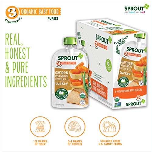 Sprout Organic Baby Food Pouches Stage 3, Garden Vegetables Brow