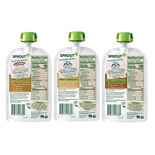 Sprout Organic Baby Food Pouches Stage 3 Meat Variety Pack, Pac