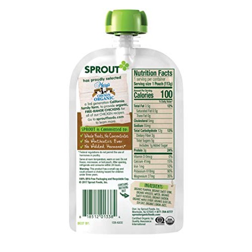 Sprout Organic Stage 3 Baby Food Pouches, Harvest Vegetables Apr