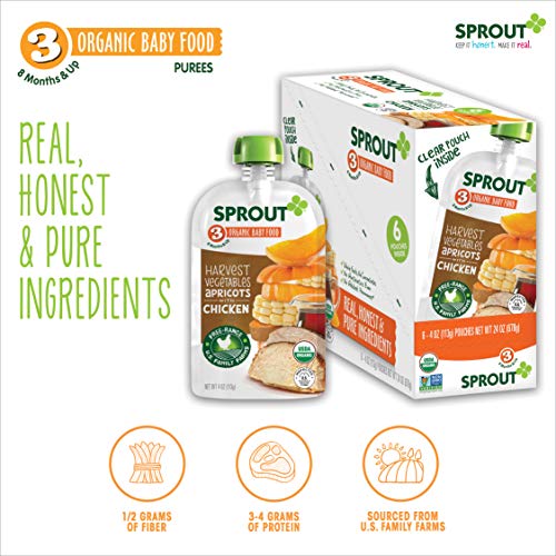 Sprout Organic Stage 3 Baby Food Pouches, Harvest Vegetables Apr