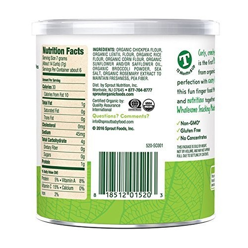 Sprout Organic Baby Food, Sprout Curlz Organic Toddler Snacks, B