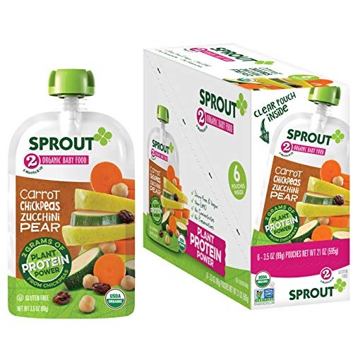 Sprout Organic Baby Food, Stage 2 Pouches, Carrot &Amp; Chickpea Pla