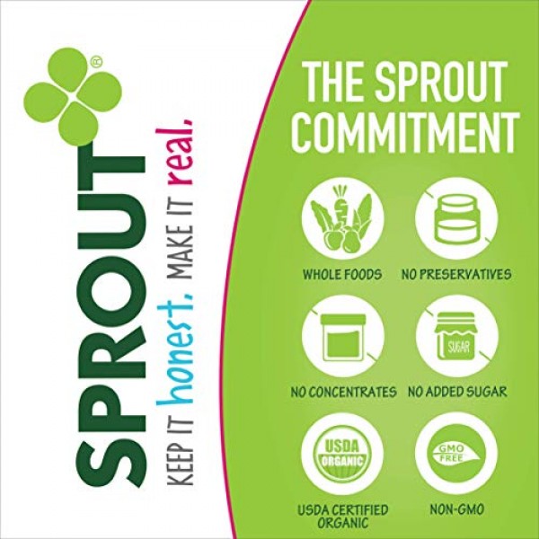 Sprout Organic Baby Food, Stage 2 Pouches, Fruit & Veggie Blend,...