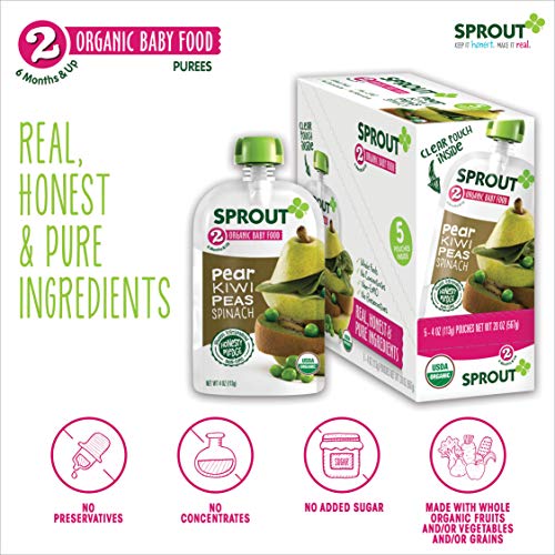 Sprout Organic Baby Food, Stage 2 Pouches, Fruit &Amp; Veggie Blend,