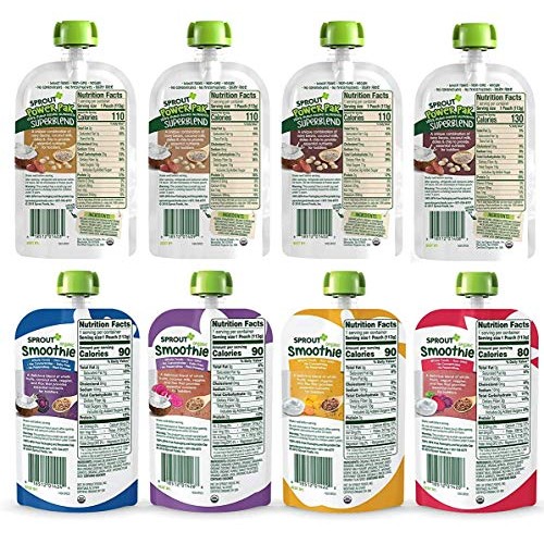 Sprout Organic Baby Food, Stage 4 Toddler Pouches, 8 Flavor Powe