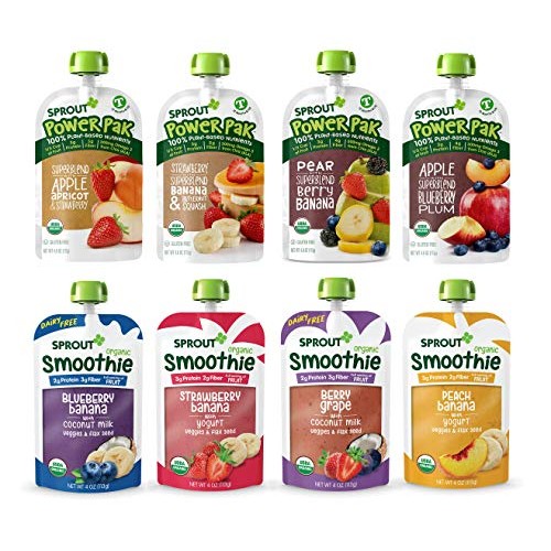 Sprout Organic Baby Food, Stage 4 Toddler Pouches, 8 Flavor Powe