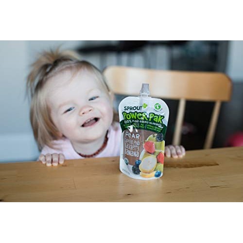 Sprout Organic Stage 4 Toddler Food Power Pak Pouches, Pear W/ S