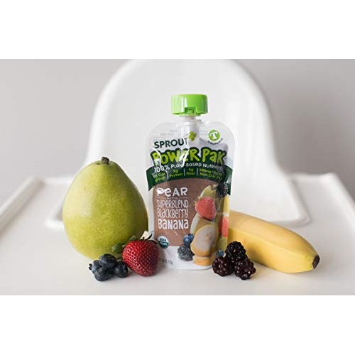 Sprout Organic Stage 4 Toddler Food Power Pak Pouches, Pear W/ S
