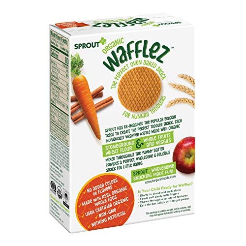 Sprout Organic Wafflez, Apple Carrot Cinnamon, Box Of 5 Toddler