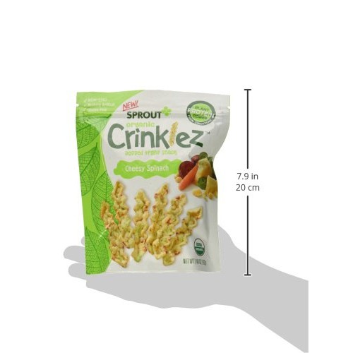 Sprout Organic Crinklez Toddler Snacks, Cheesy Spinach, 1.48 Oun