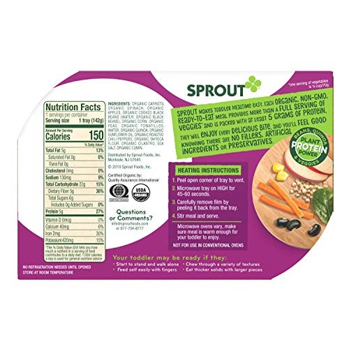 Sprout Organic Baby Food, Toddler Meals, Veggie Burrito Bowl Wit