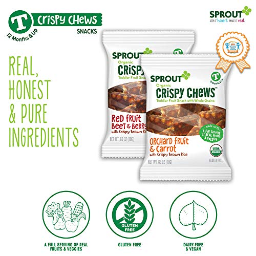 Sprout Organic Baby Food Toddler Snacks Crispy Chews, Red Fruit
