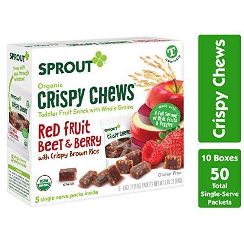 Sprout Organic Baby Food Toddler Snacks Crispy Chews, Red Fruit