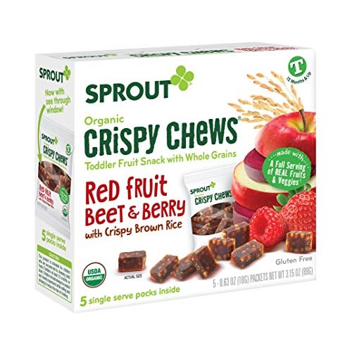 Sprout Organic Baby Food Toddler Snacks Crispy Chews, Red Fruit