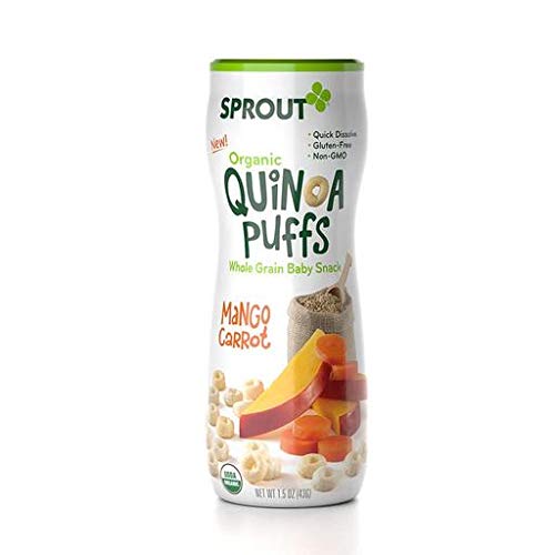 Sprout Organic Carrot Peach Mango Puffs Baby Snack 1.5 Ounce Pa
