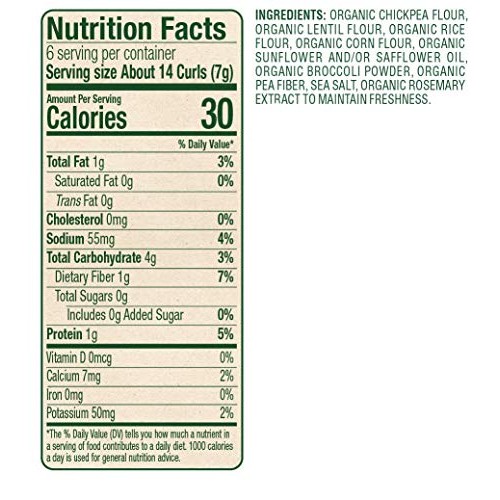 Sprout Organic Curlz Toddler Snacks, Broccoli, 1.48 Ounce Canist