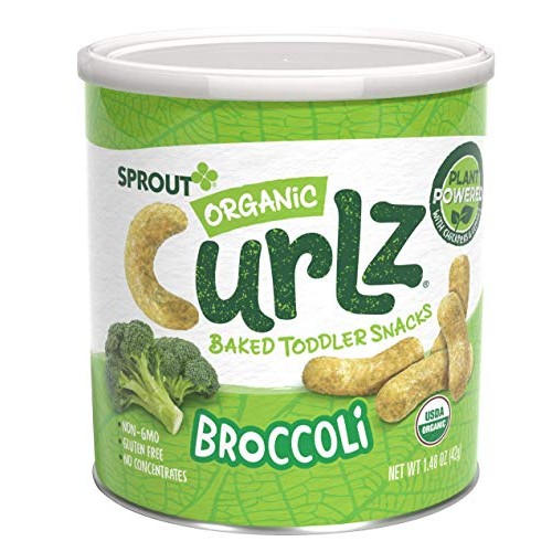 Sprout Organic Curlz Toddler Snacks, Broccoli, 1.48 Ounce Canist