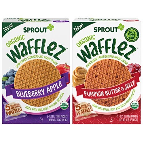 Sprout Organic Foods Toddler Snacks Wafflez Pumpkin Butter &Amp; Blu