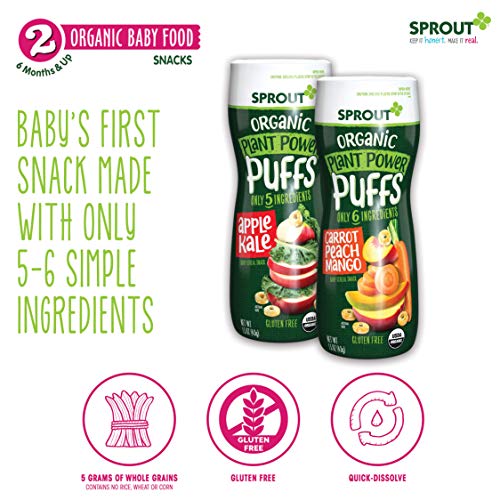 Sprout Organic Quinoa Puffs Baby Snacks, Carrot Mango, 1.5 Ounce