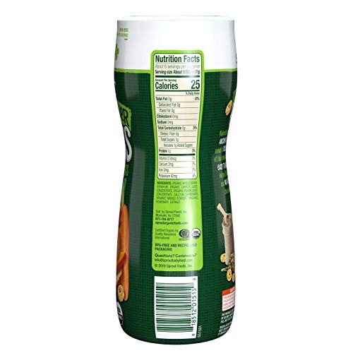 Sprout Organic Quinoa Puffs Baby Snacks, Carrot Mango, 1.5 Ounce