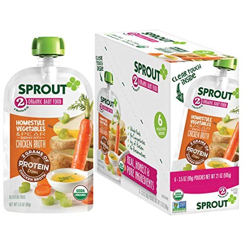 Sprout Organic Stage 2 Baby Food Homestyle Vegetables &Amp; Pear W/