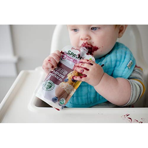 Sprout Organic Stage 2 Baby Food Pouches, Blueberry Banana Oatme