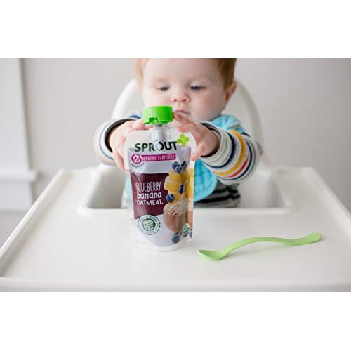 Sprout Organic Stage 2 Baby Food Pouches, Blueberry Banana Oatme
