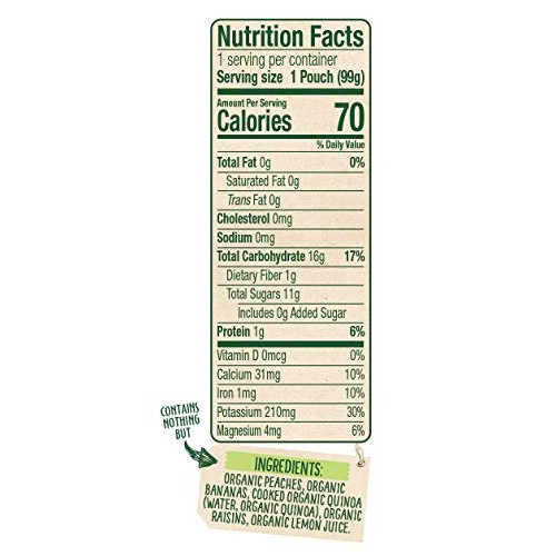 Sprout Organic Stage 2 Baby Food Pouches, Peach Banana Quinoa Ra