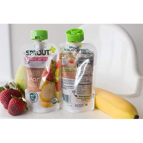 Sprout Organic Stage 2 Baby Food Pouches, Strawberry Pear Banana