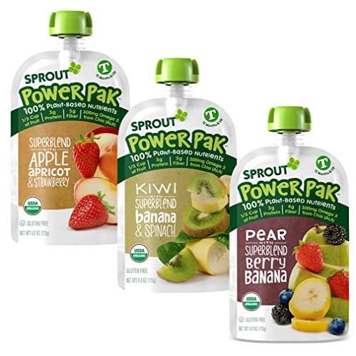 Sprout Organic Stage 4 Toddler Food Power Pak Pouches, Variety P