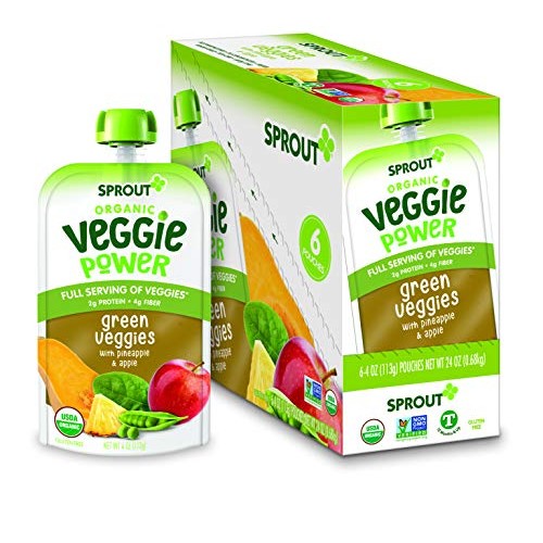 Sprout Organic Stage 4 Toddler Veggie Power Pouches Organic Gree